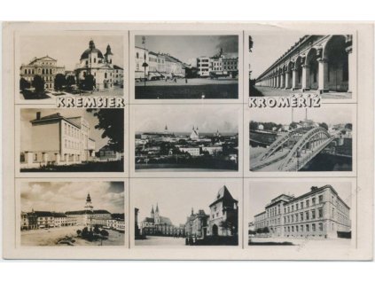 30 - Kroměříž, 9 - ti záběr dominant města, Grafo Čuda, cca 1944