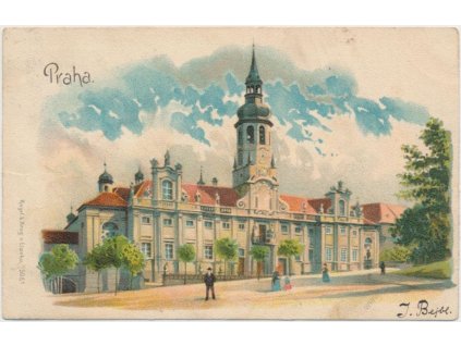 49 - Praha, oživená partie před kostelem svatých Šimona a Judy, 1900