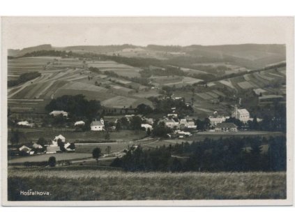 71 - Vsetínsko, Hošťálková, celkový pohled, nakl. Goldberger, cca 1935