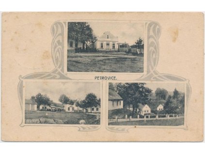 17 - Havlíčkobrodsko, Petrovice, 3 - záběr dominant vesnice, cca 1910