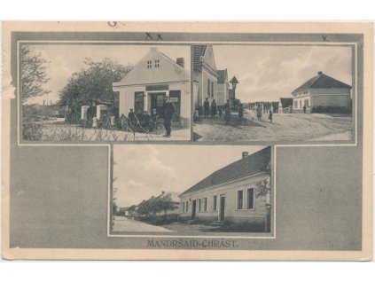 40 - Nymbursko, Chrást, Mandršaid, 3 - záběr, obyvatelé na ulici, 1908