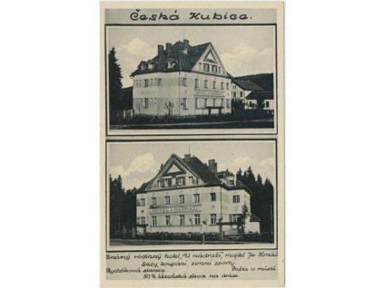 15 - Domažlicko, Česká Kubice, 2 - záběr, hotel "U Nádraží", cca 1935