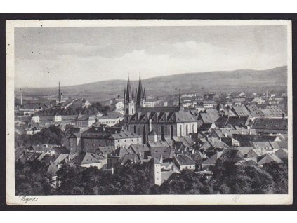08 - Cheb (Eger), nad střechami, nakl. Köhler, cca 1930
