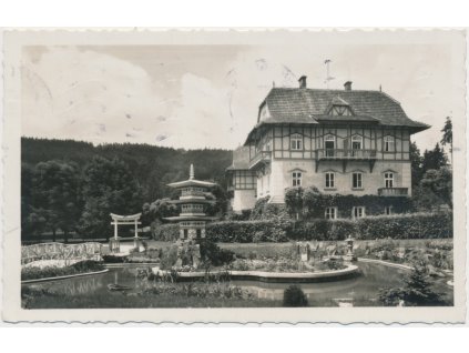 73 - Zlínsko, Luhačovice, Jestřabí s japonskou zahradou, Fototypia Vyškov, cca 1937