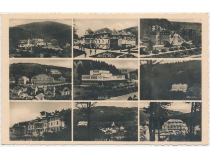 73 - Zlínsko, Luhačovice, 9 - ti záběr dominant města, cca 1946