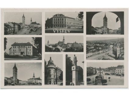 72 - Vyškov, 10 - ti záběr dominant města, Grafo Čuda, cca 1940
