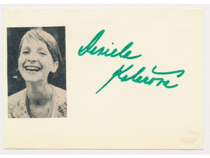 Kolářová Daniela (1946), herečka, sběratelská karta s podpisem