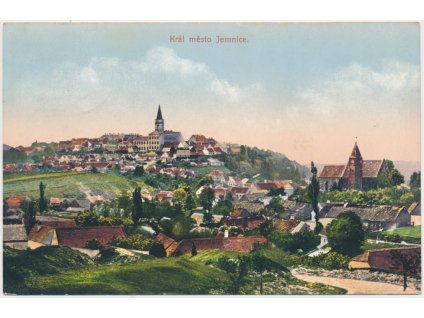 67 - Třebíčsko, Jemnice, celkový pohled na město, cca 1912