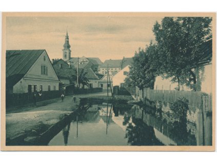 70 - Orlickoústecko, Česká Třebová, oživená partie u splavu, cca 1940