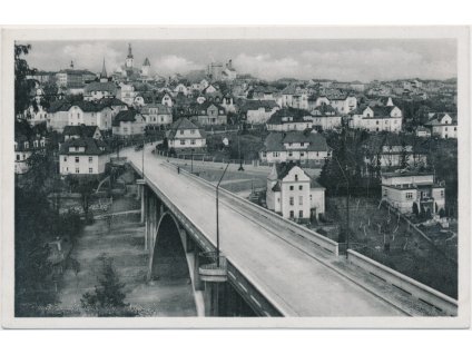 64 - Tábor, celkový pohled na město z Švehlova mostu, cca 1925