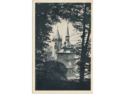 65 - Teplice, Šanov, pohled na městský kostel, cca 1938