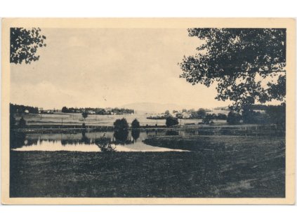 15 - Domažlicko, Česká Kubice,  pohled na obec, cca 1949