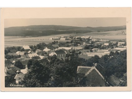67 - Třebíčsko, Čáslavice, celkový pohled na obec, cca 1945