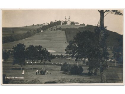 70 - Orlickoústecko, Králíky, oživená partie pod poutním místem, 1929