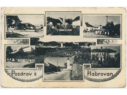 72 - Vyškovsko, Habrovany, 7 - mi záběr dominant obce, cca 1940