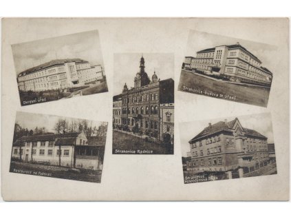 60 - Strakonice, 5 - ti záběr, restaurace Na Podskalí, radnice..., cca 1932