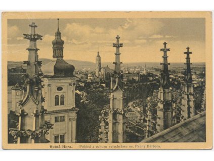 31 - Kutná Hora, pohled z ochozu velechrámu sv. Panny Barbory, ca 1933