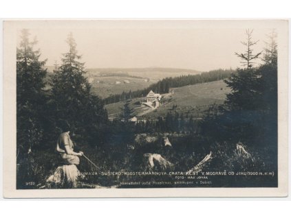 28 - Klatovsko, Šumava,oživená partie poblíž Klostermannovy chaty,1928