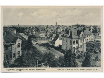 42 - Opava, Kopečná ulice s novou vilovou čtvrtí, cca 1935