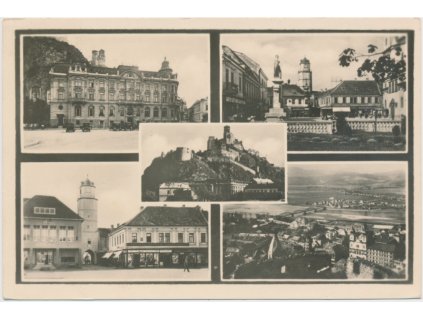 Slovensko, Trenčín, 5 - ti záběr dominant města, cca 1946