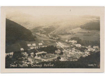 Slovensko, Trenčianské Teplice, celkový pohled na město, cca 1930