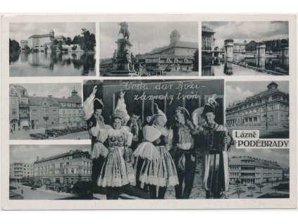 40 - Nymbursko, Poděbrady, 8 - mi záběr dominant města, cca 1942