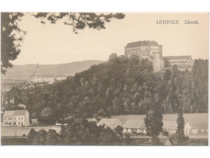 03 - Blansko, Letovice, pohled na Zámek, cca 1920