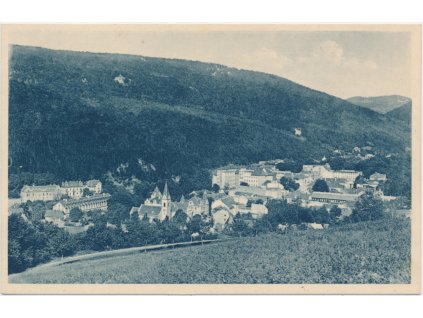 Slovensko, Trenčianské Teplice, celkový pohled na lázeňské město, 1925