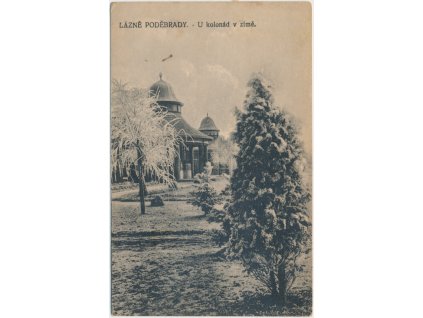 40 - Nymbursko, Lázně Poděbrady, Kolonáda v zimě, cca 1921