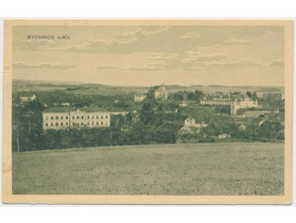 57 - Rychnov nad Kněžnou, pohled na město, nákl. J. Bárta, cca 1928