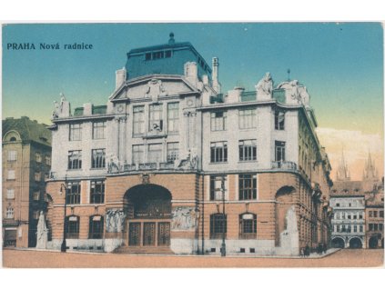 49 - Praha, partie u nové radnice, cca 1920