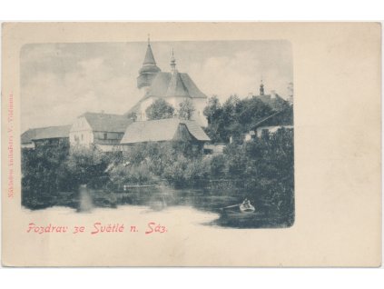 17 - Havlíčkobrodsko, Světlá nad Sázavou, partie u zámku, loďka...