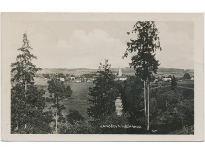 24 - Jindřichodradecko, Jarošov nad Nežárkou, celkový pohled na obec, cca 1940