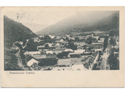 Slovensko, Trenčianské Teplice, celkový pohled na město, cca 1935