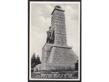 15 - Domažlicko, Chodsko, pomník J. Š. Baara na Výhledech, nakl. Rybařík, cca 1933