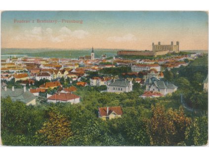 Slovensko, Bratislava, celkový pohled na město, cca 1927