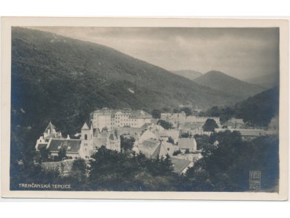 Slovensko, Trenčianské Teplice, celkový pohled na město, cca 1928