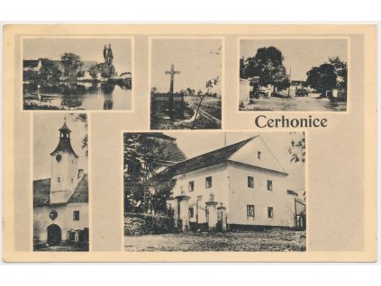 46 - Písecko, Cerhonice, 5 - ti záběr dominant obce, náves, kostel...