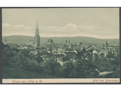 Austria, Upper Austria, Linz, overview from Bauernberg, publ. Schleich, cca 1906