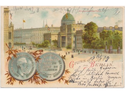 Německo, Berlin, koláž, Kronprinzliches Palais, cca 1900