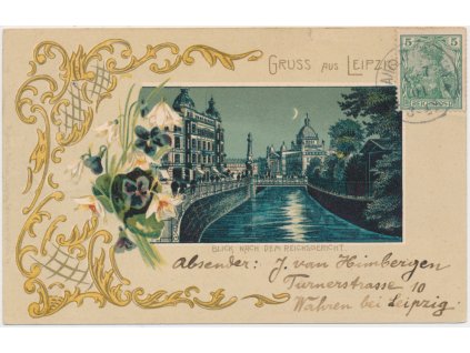 Německo, Leipzig, Blick nach dem Reichsgericht, cca 1901