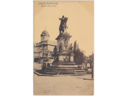 40 - Nymbursko, Lázně Poděbrady, pomník krále Jiřího, cca 1917