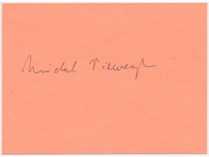 Viewegh Michal (1962), čs. spisovatel, karta s vlastnoručním podpisem