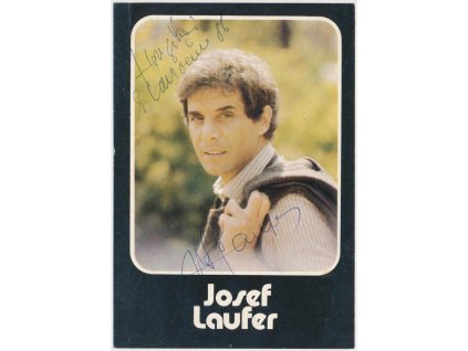Laufer Josef (1939), herec a zpěvák, sběrat. karta s vlastn. podpisem