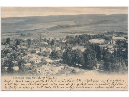 57 - Rychnovsko, Potštýn nad Orlicí, celkový pohled na město, cca 1905