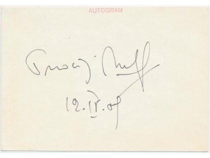 Neff Ondřej (1945), spisovatel a novinář, sběrat. kartička s podpisem