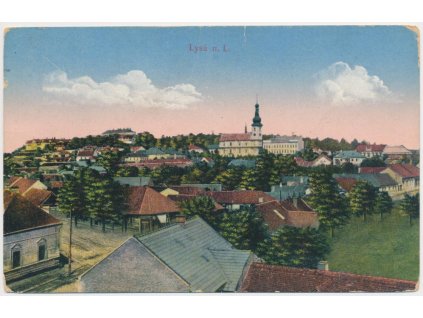 40 - Nymbursko, Lysá nad Labem, celkový pohled na město, cca 1918