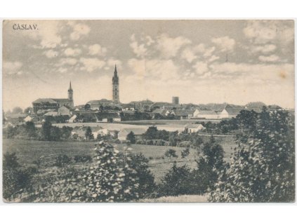 31 - Kutnohorsko, Čáslav, celkový pohled na město, cca 1926