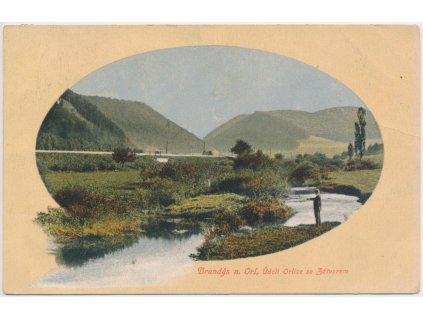 70 - Orlickoústecko, Brandýs n. Orlicí, oživená partie u řeky, ca 1910