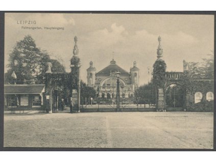 Germany, Leipzig, palm garden, main entrance, publ. Trenkler, cca 1906